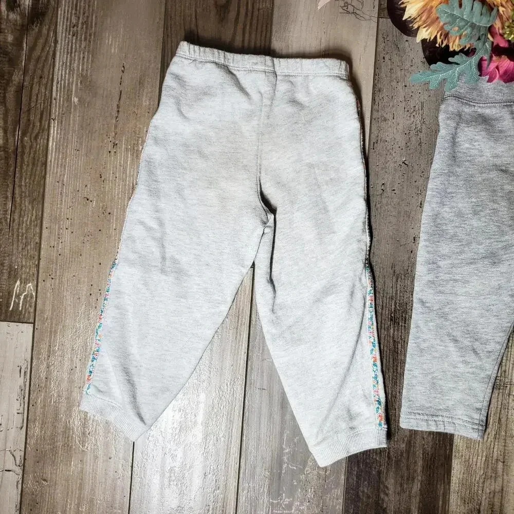 OshKosh B'gosh & Carter's Toddler Girl Gray Sweatpants Joggers Bundle Size 24m